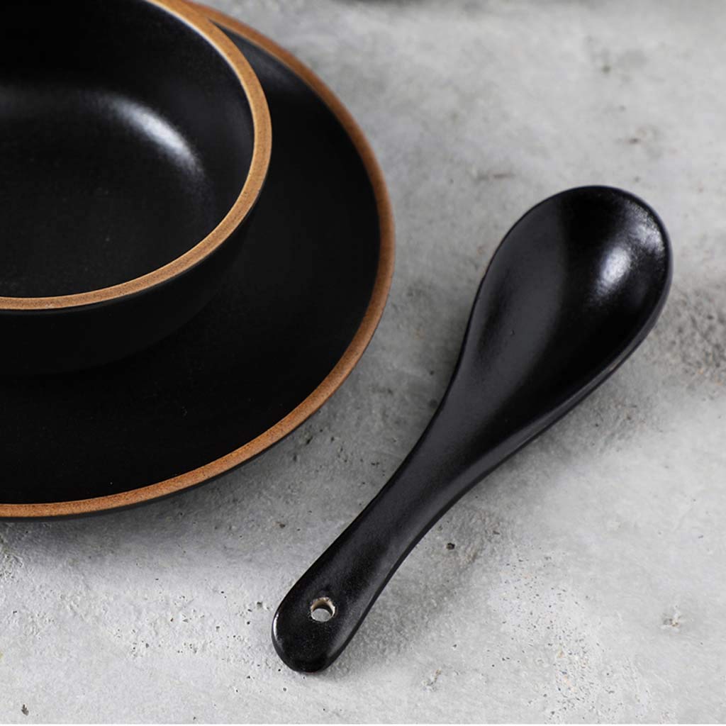 Vaisselle Bol en céramique simple, tasse cuillère à vaisselle Ensemble de comptoir de restaurant quatre pièces | Ensemble d'une personne