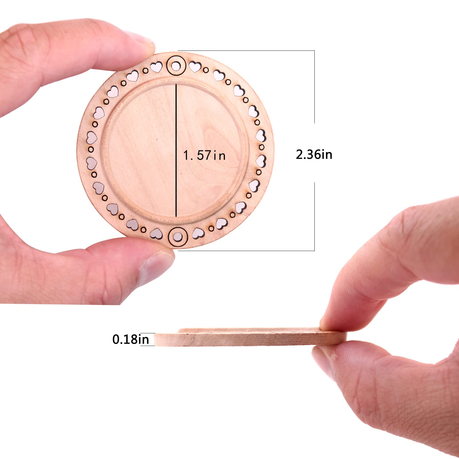 Naturholzscheiben, 40 Stück, 6 cm, unlackiertes Holz-Set, vorgebohrt mit Loch, Holzkreise für Kunst, Holzscheiben, Weihnachtsschmuck, DIY Handwerk