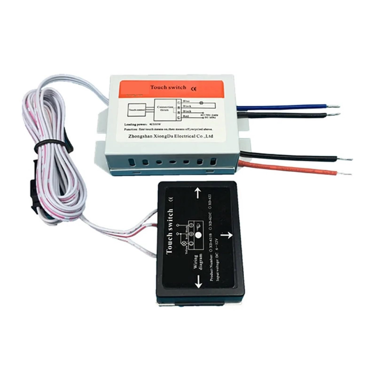 Interrupteur tactile XD-621 pour miroir et lampes variées 170-240V