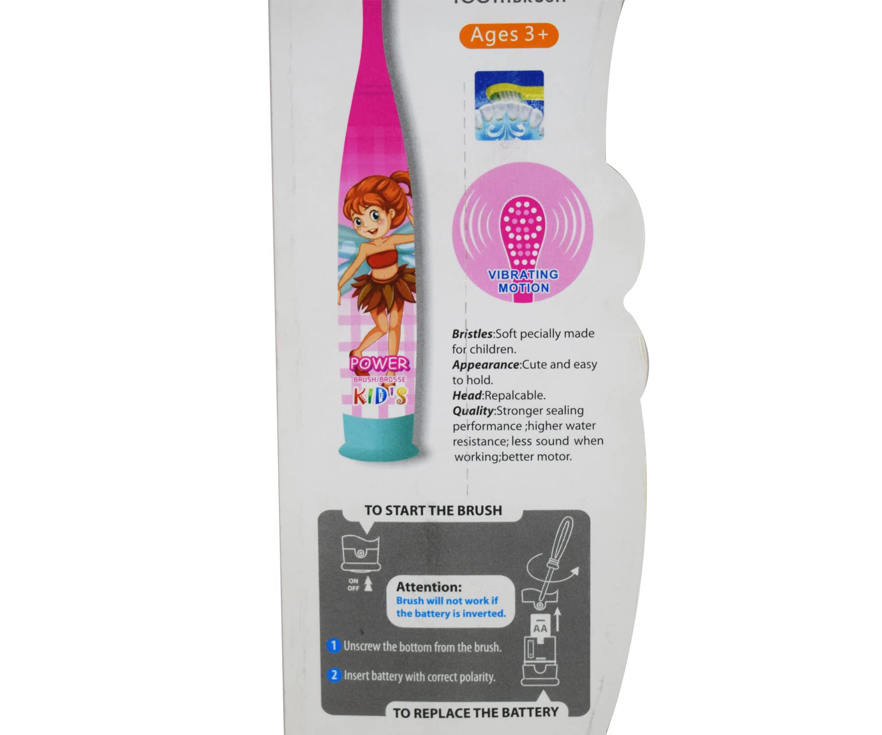 Kidizkart Pink Color Kids Girls Cartoon Printed Extra Soft Electric Battery Powered Toothbrush for Boy Kids (1Pcs) - Image 4 thumbnail