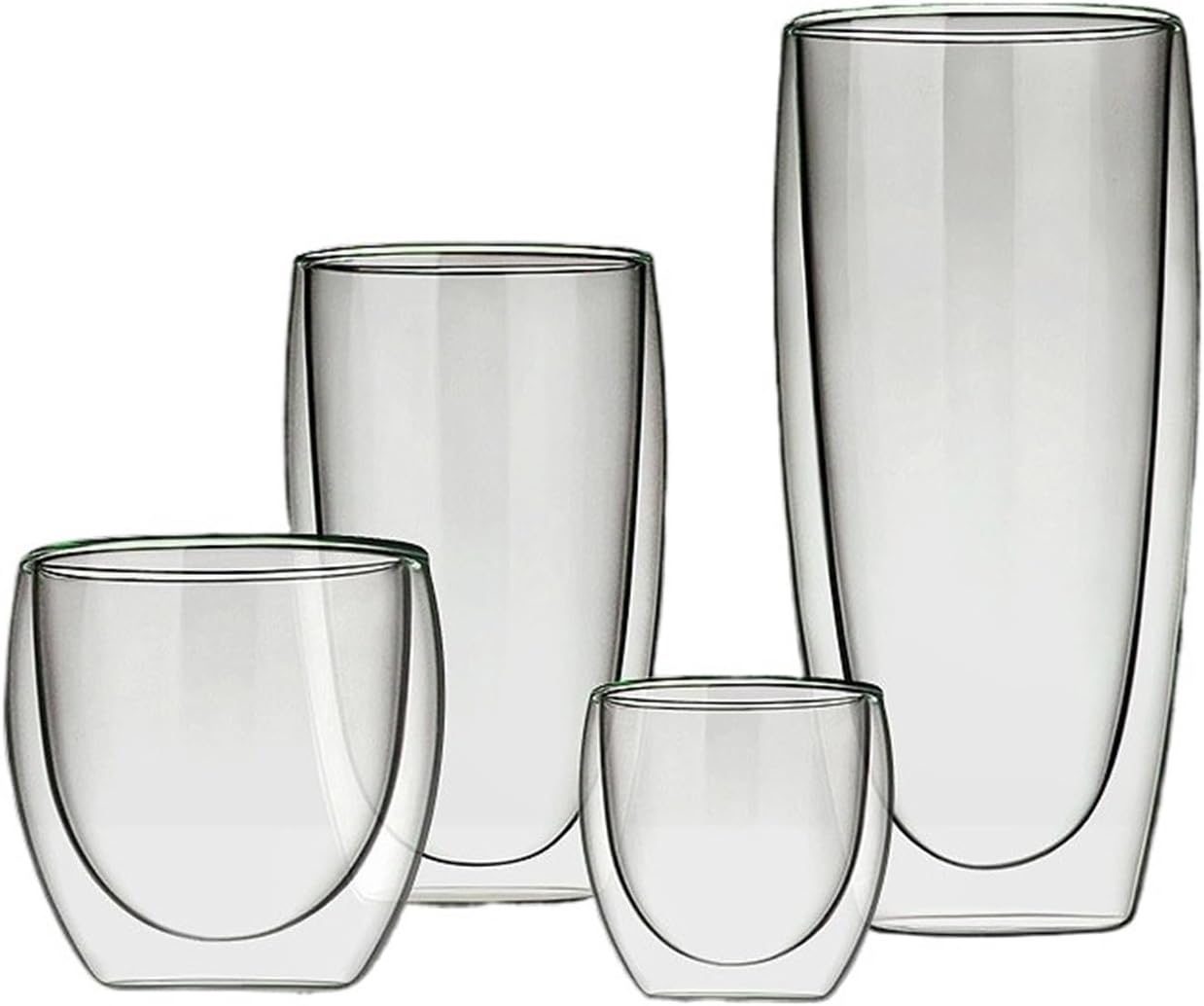 Coffee Mug Transparent Glass Coffee Cup Milk Whiskey Tea Beer Double Creative Heat Resistant Cocktail Vodka Wine Mug Tumbler Drinkware Gift(Style A 450ML)