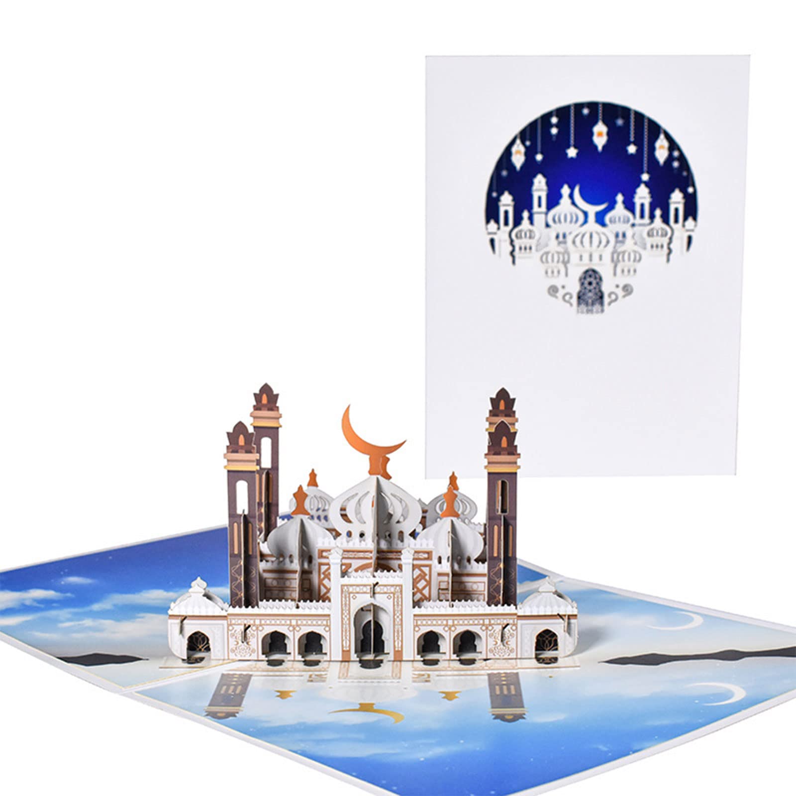 Lerpwige Eid Card Mosque Greeting Cards For Eid Handmade Note Card With Envelope New Year Gift
