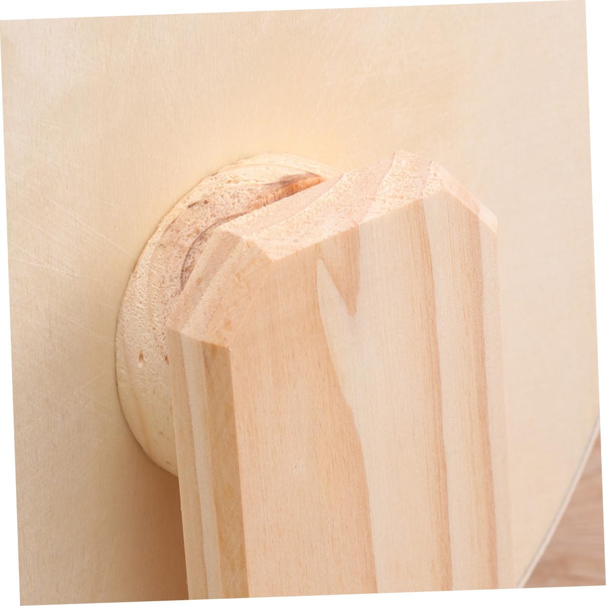 Rueda de Madera sólida Ejercicio Rueda de roedores no Silenciar desct Erizo para Hamsters platillo pequeño Juguete para Mascotas Bambú Beige