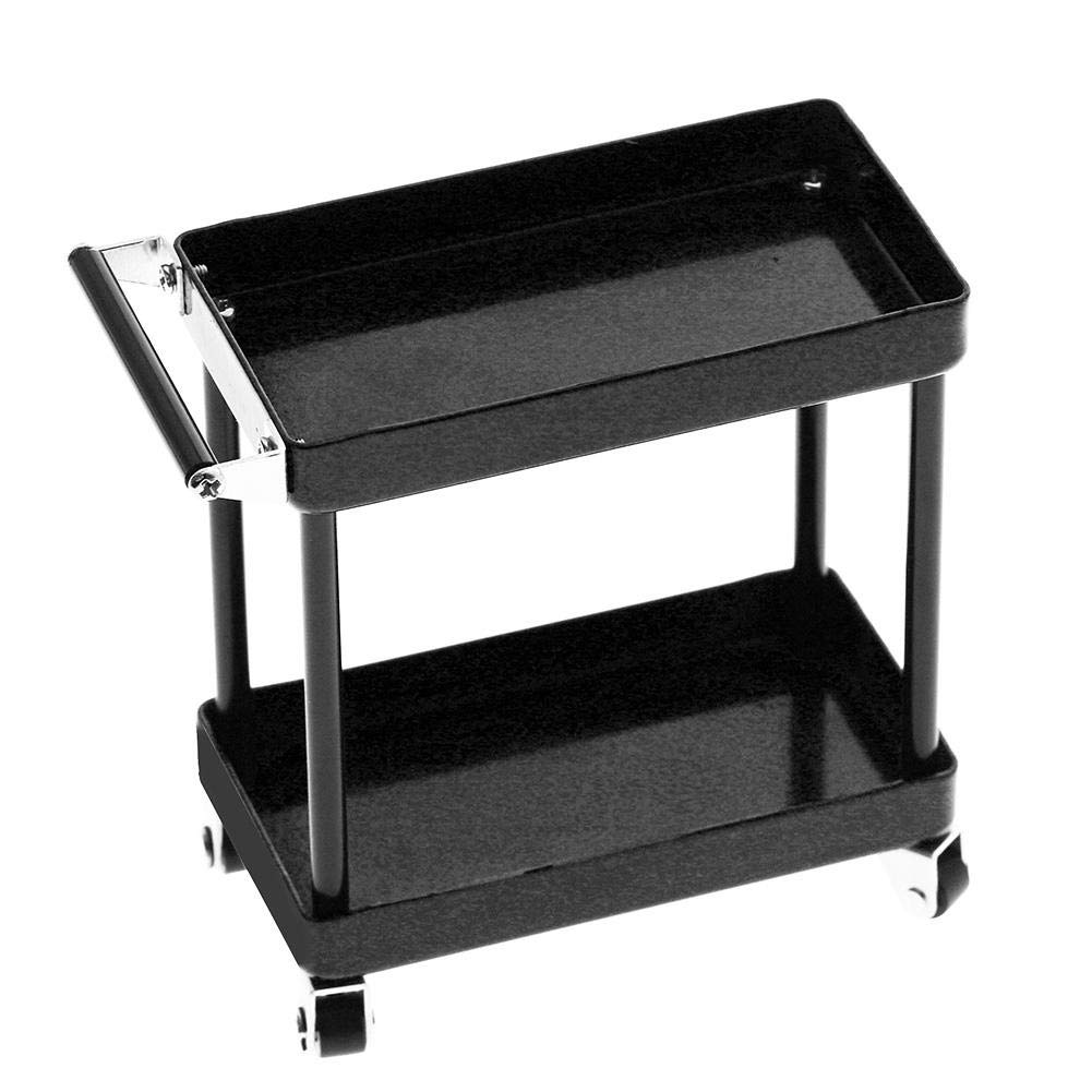 Kit Carrello Porta Attrezzi, Carrello Porta Attrezzi a 2 Livelli Attrezzi Officina Mobile Riparazione Garage Accessori RC per 1/8 1/10 1/12 1/16 Modello in Scala di