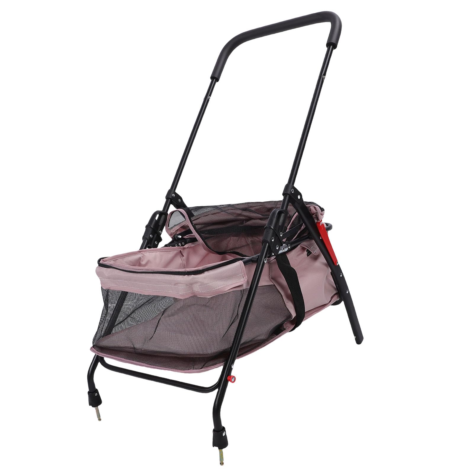 Carrito para Perros de 4 Ruedas, Joggador Plegable con Cubierta Solar, Portavasos, Almohadilla y Bolsa Trasera, Malla Transpirable