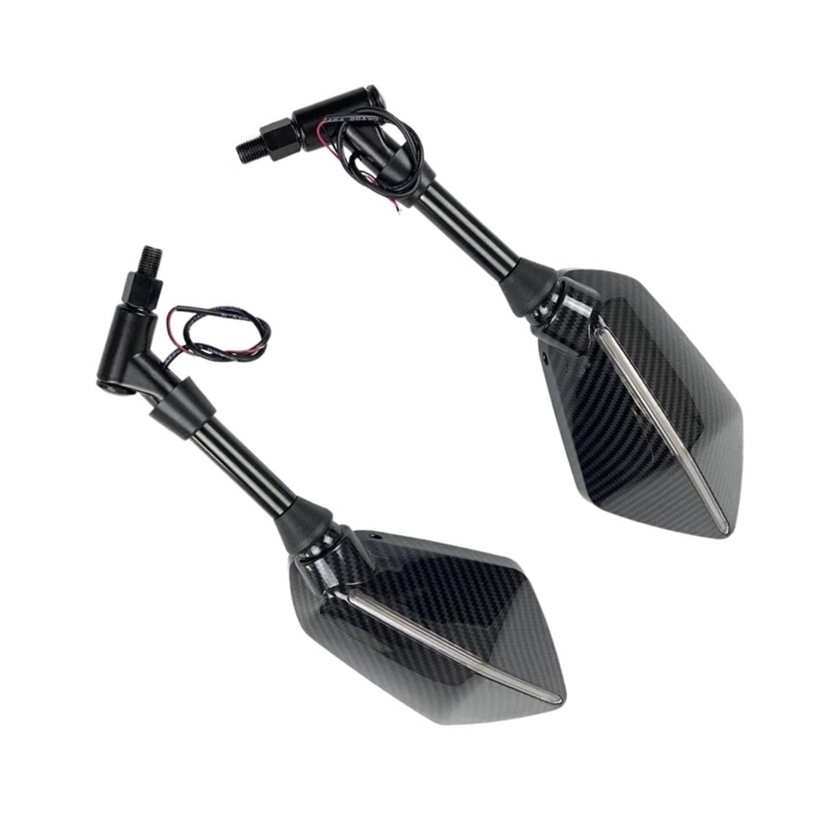 Specchietti Laterali Convessi 8/10 Mm In Fibra Di Carbonio – Specchietti Retrovisori Per Moto E Scooter (Coppia Da 2 Pezzi)(8mm Carbon)