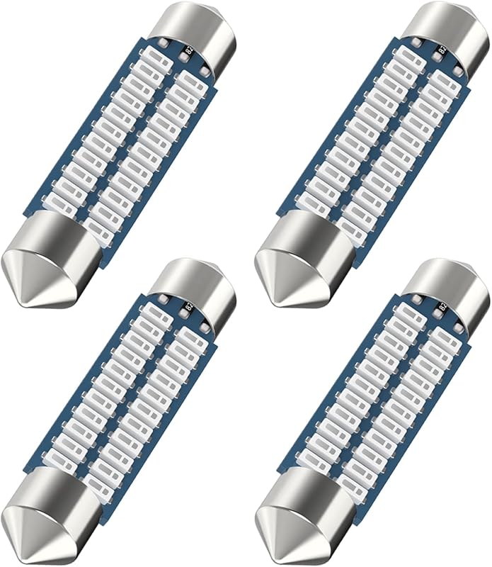 Lâmpada LED festoon Serundo Auto 578 212-2 211-2 42 mm vermelha 12 V – Kit com 4 unidades