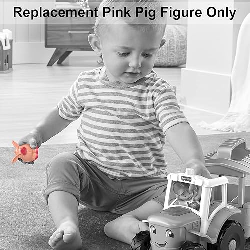 Miniatura 4 de Pieza de repuesto para personas pequeñas que cuidan animales Juego de tractor - GLT77 ~ Figura de repuesto de cerdo rosa
