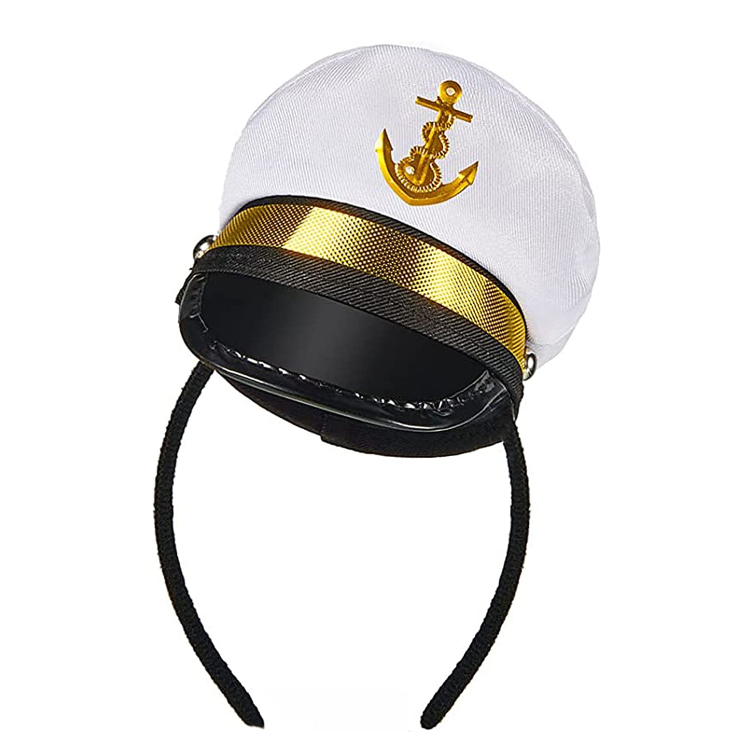 Captain Hat Headbands Yacht Hat Headband Sailor Hat Headband Mini Captain Yacht Hat Headbands (Anchor)