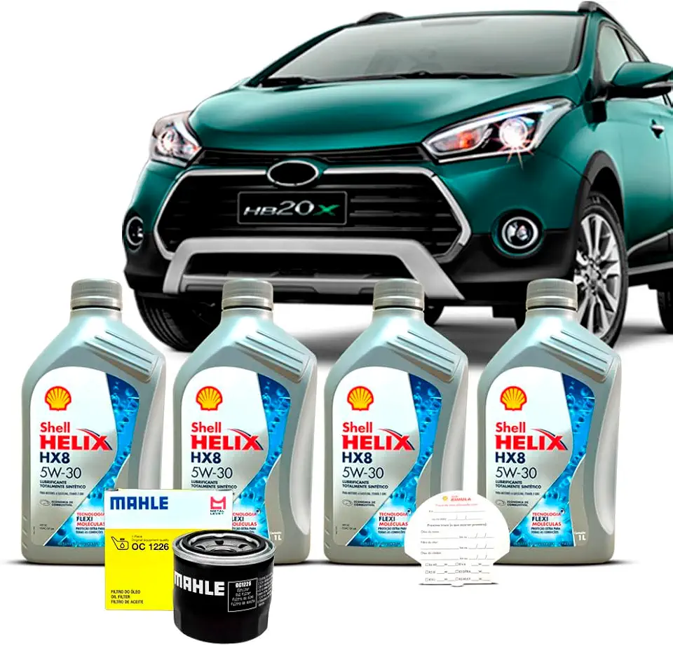 Kit Troca de Oleo 5w30 e Filtro Hyundai HB20x 1.6 16V 2016 a 2019