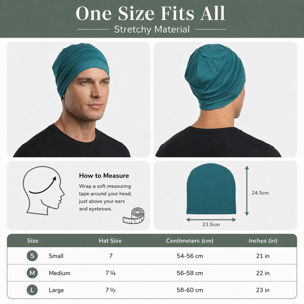 Deresina Gorro de Quimioterapia de Bambu para Mujeres y Hombres – Ultrasuave, Ligero y Transpirable, Ideal para Alopecia y Caida del Cabello, Todo el Ano, Alternativa a la Peluca