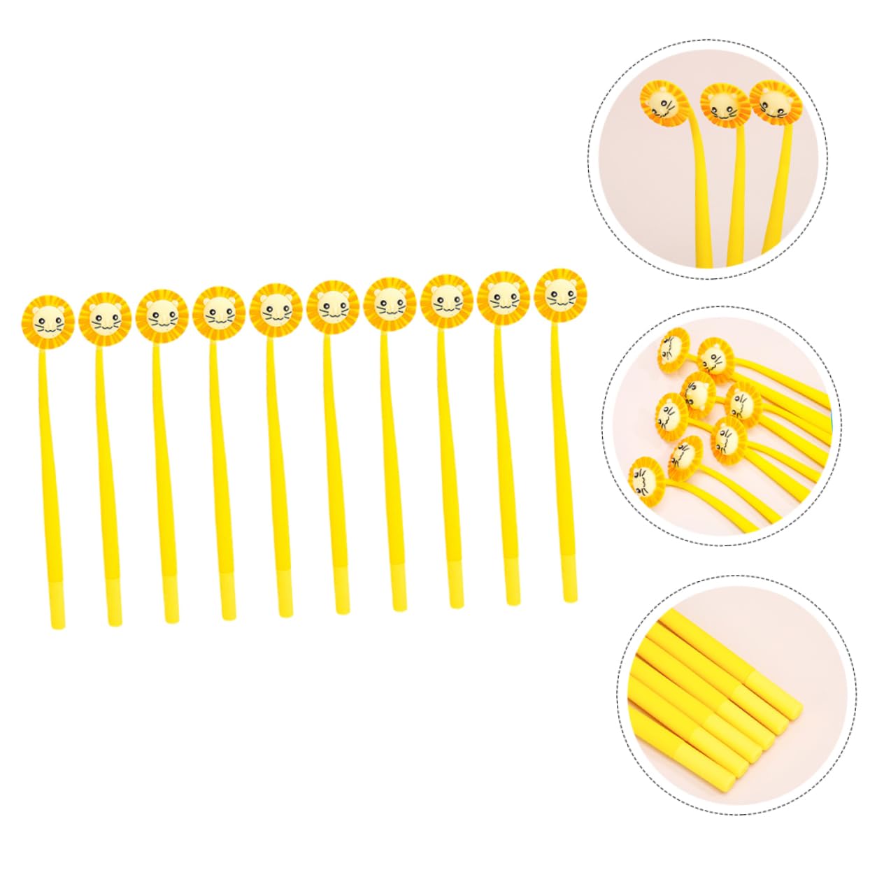 STOBOK 10pezzi Penne Gel Con Cappuccio Leone Penne Inchiostro Nere Ergonomiche Per Scrittura Liscia Decorative Divertenti Per Ufficio Scuola e Regali Creativi