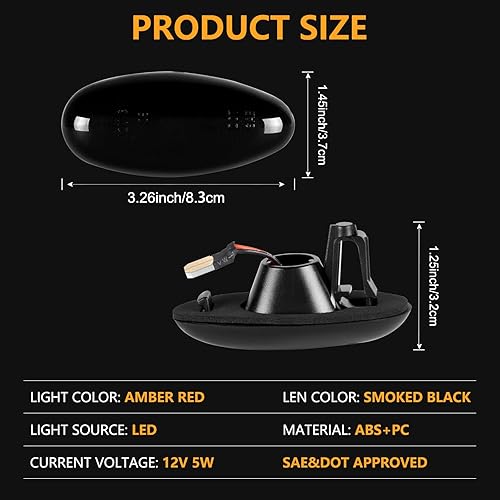 Miniatura 5 de Gempro Luces LED de doble guardabarros laterales para Chevy Silverado GMC Sierra 2500 3500 2001-2014 rojo ámbar, luces de marcador de cama de doble