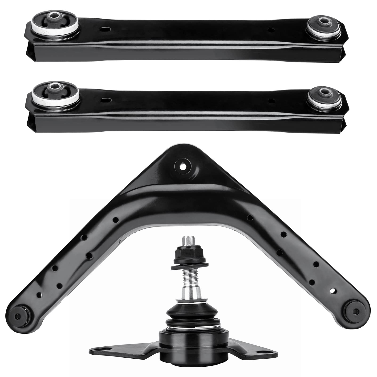 Rear Upper and Lower Control Arms with Rear Upper Ball Joint Replacement for 1999-2004 Jeep Grand Cherokee - 4pc Set