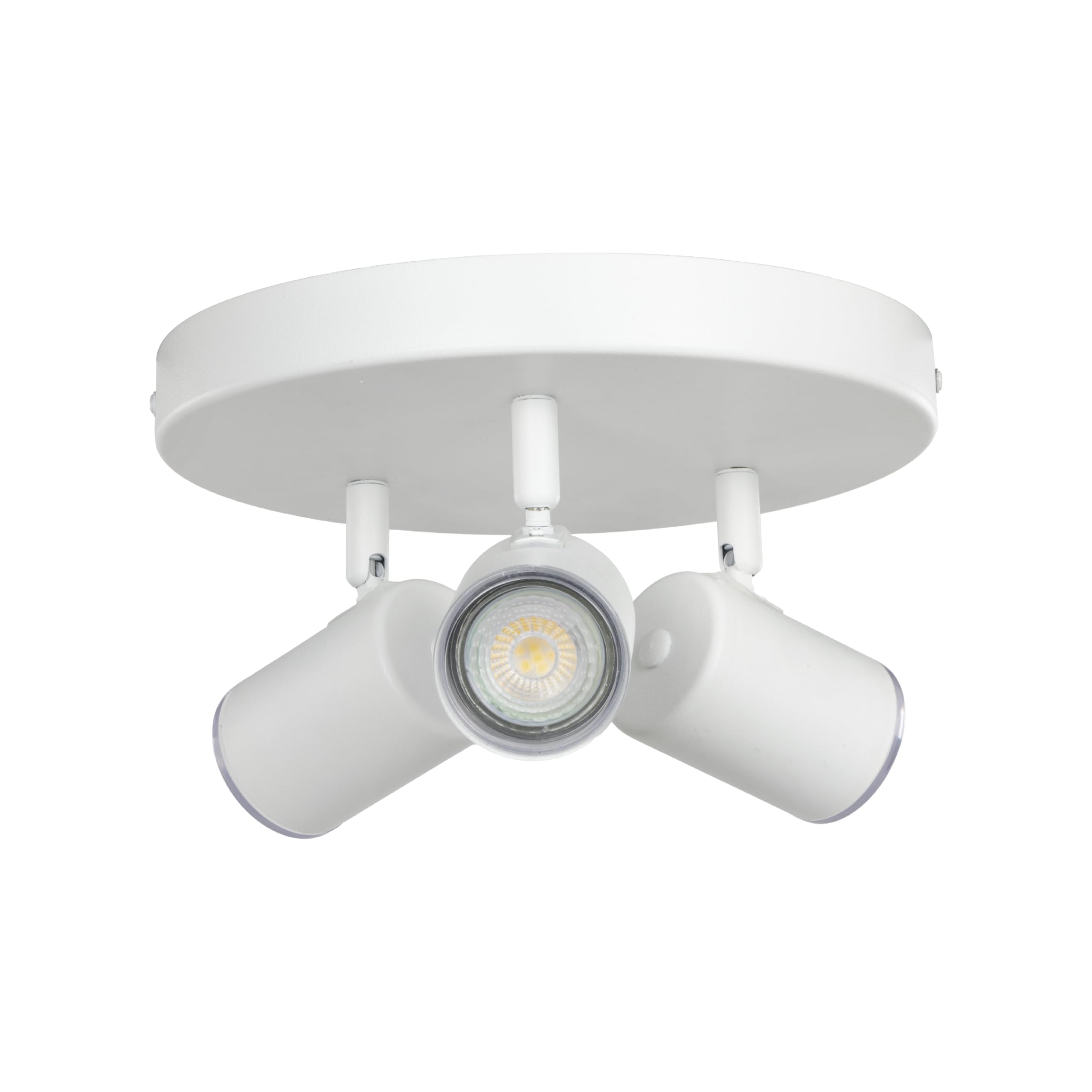 EGLO Deckenlampe 3-flammig Consuma 1, runder Deckenstrahler für Wohnzimmer und Badezimmer, Deckenleuchte mit 3 Spots, Stahl in Weiß, GU10 Fassung, IP44