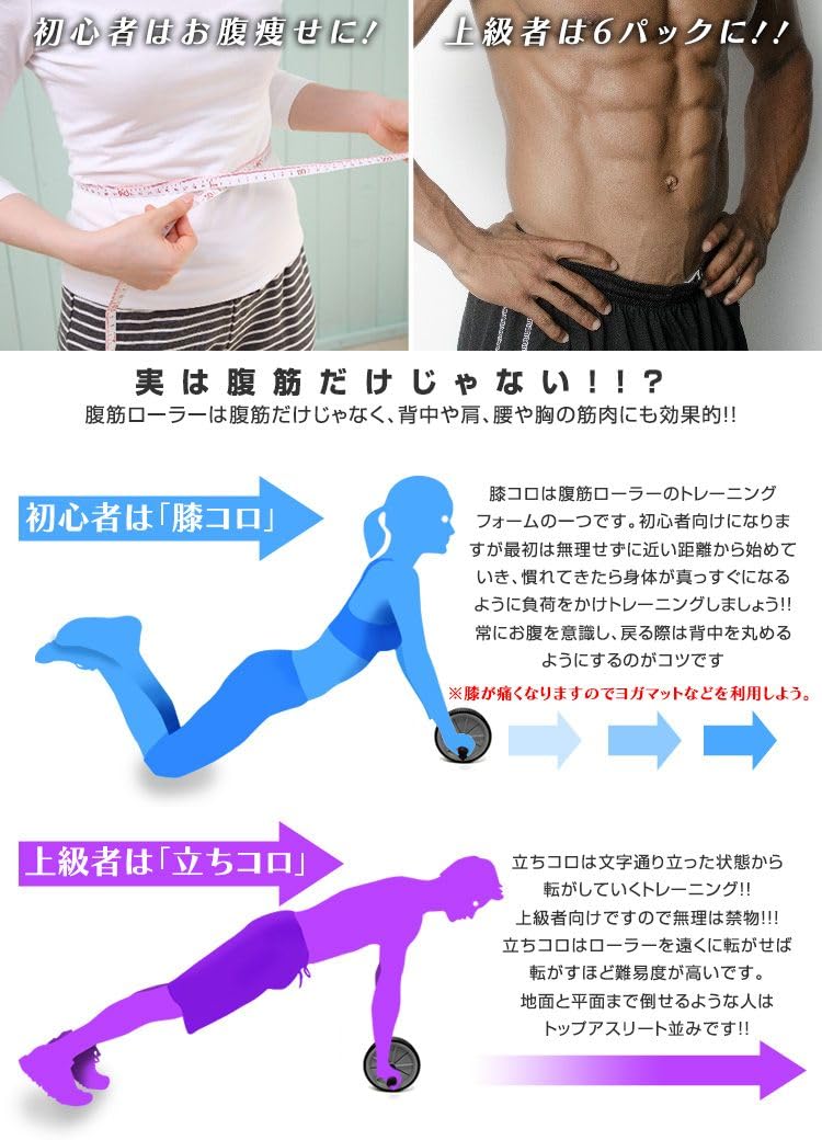 Amazon.co.jp: WEIMALL 腹筋ローラー 腹筋 マシン ダイエット