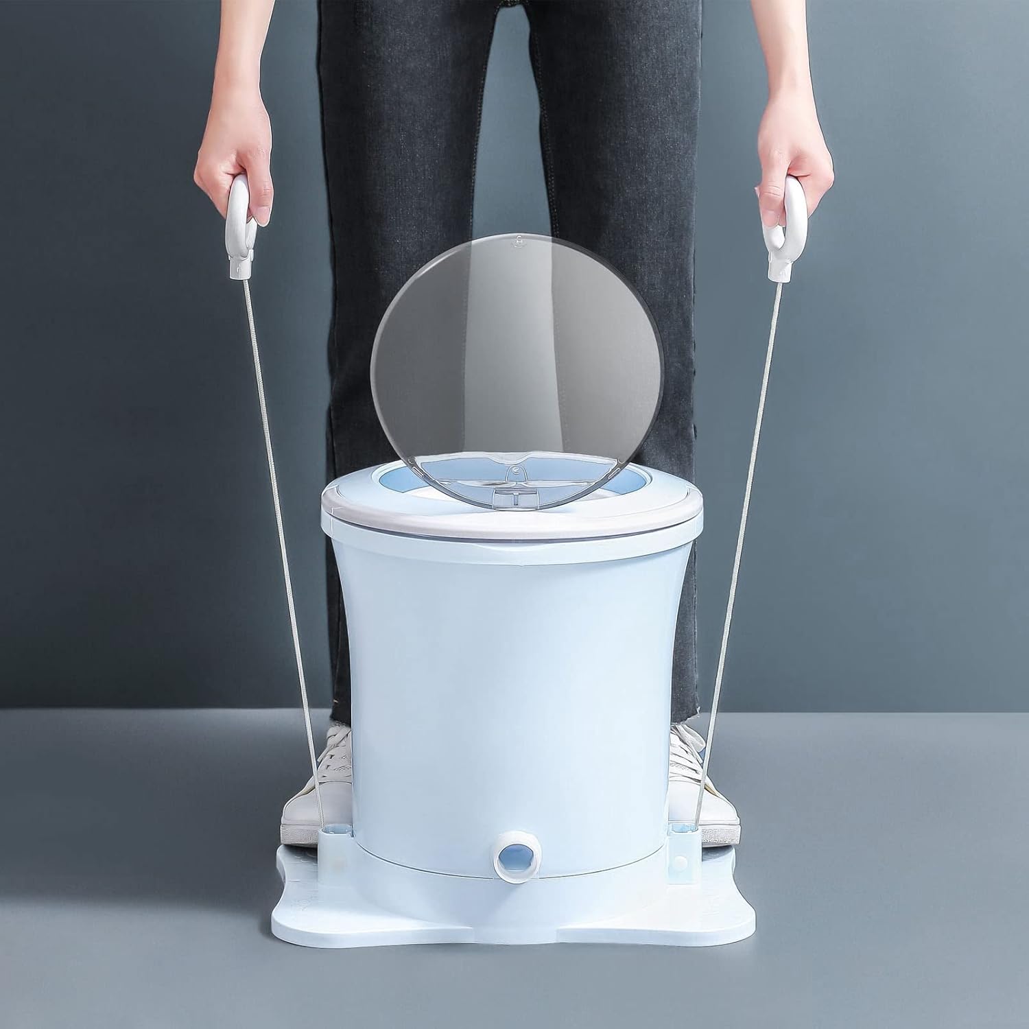 Manual Clothes Dryer, Mini Portable Dryer High Capacity Electricity Hand Drawstring Dryer Travel for Dormitory Home Apartments (Blue)