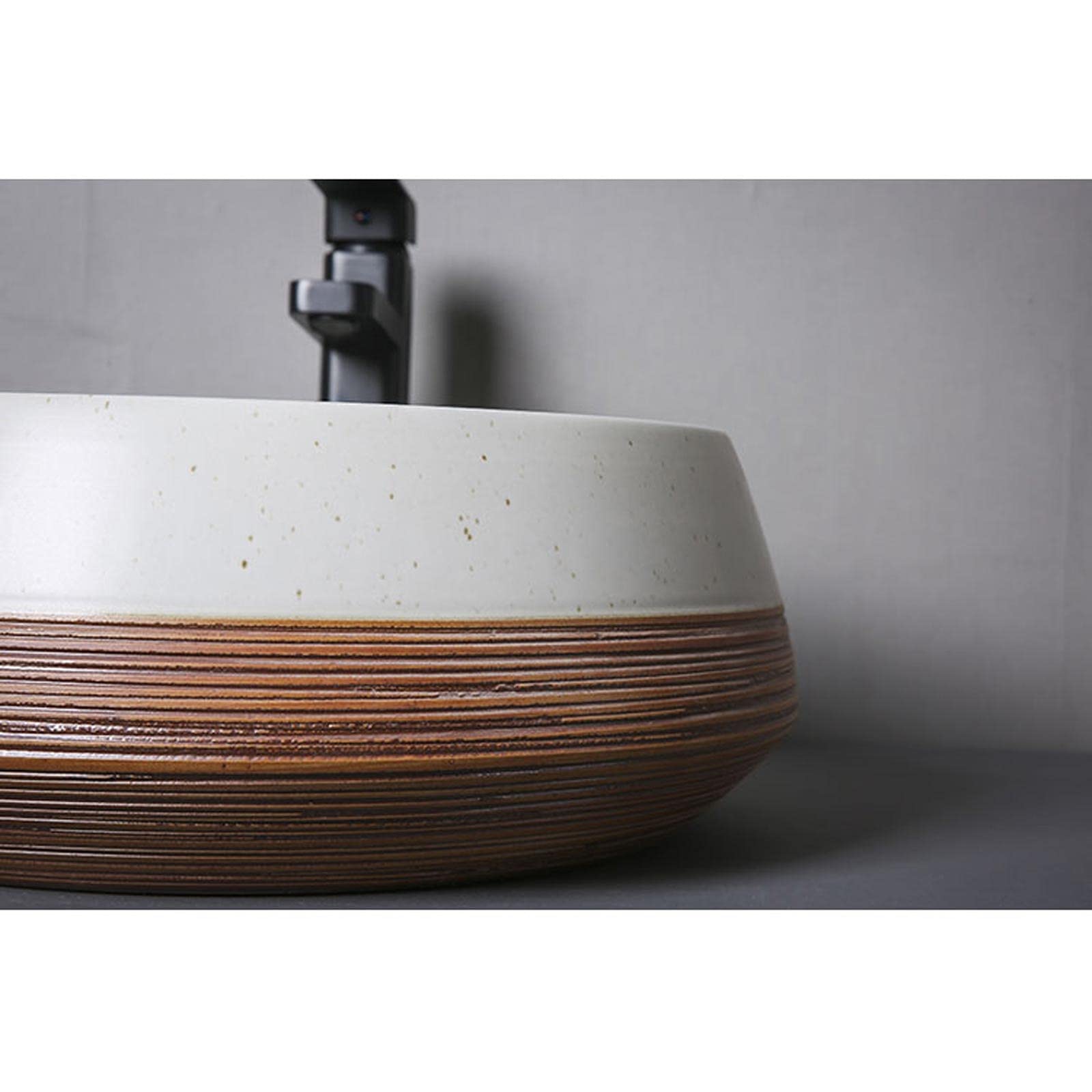 Lavabo Redondo De Cerámica para Baño, Lavabo De Diseño Creativo, Lavabo De Sobreponer De 16.1"*14.1"*5.9",B-One Size