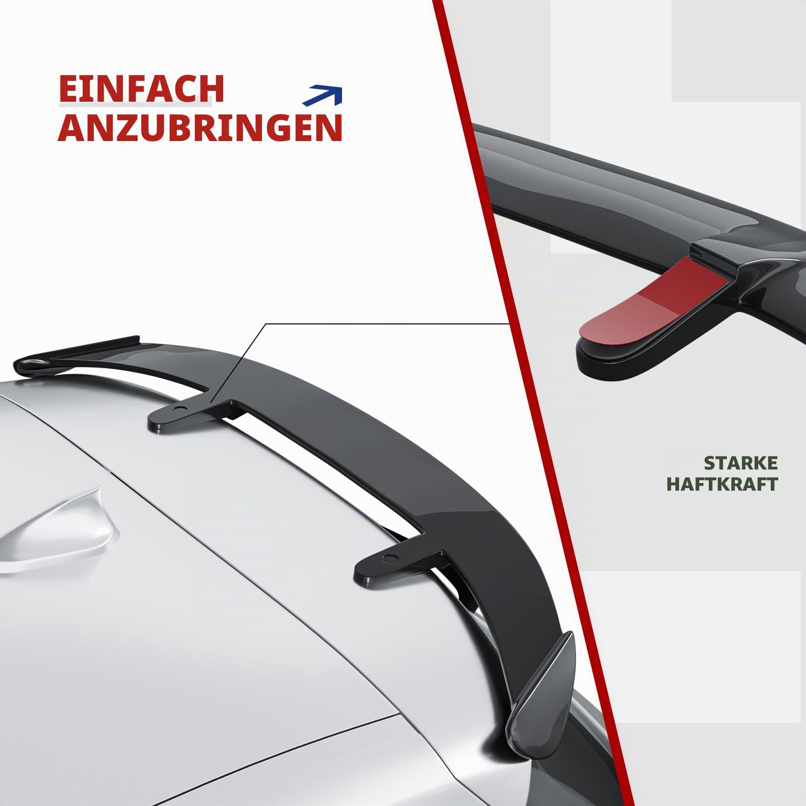 131CM Auto Heckspoiler Kompatibel mit den Meisten Schrägheck/SUV/Kombi,Heckspoiler Universal Auto Schwarz Glanz, Einfache Installation