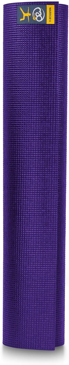 Yoga-Mad Warrior II Yoga Mat | 183cm x 61cm x 4mm | Non Slip Lightweight Exercise Mat | Perfect for Pilates, Yoga, Stretching, Home Workouts and General Fitness