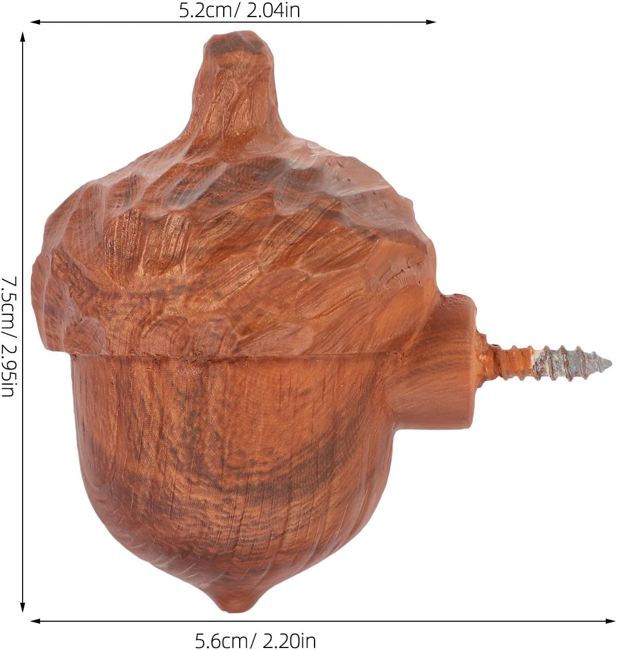 CALLARON Acorn Resin Wall Hooks Small Size, Unique Entryway Coat Hanger for Home and Outdoor Use, Decorative Wood-Look Storage Hook for Clothes and Accessories image 2