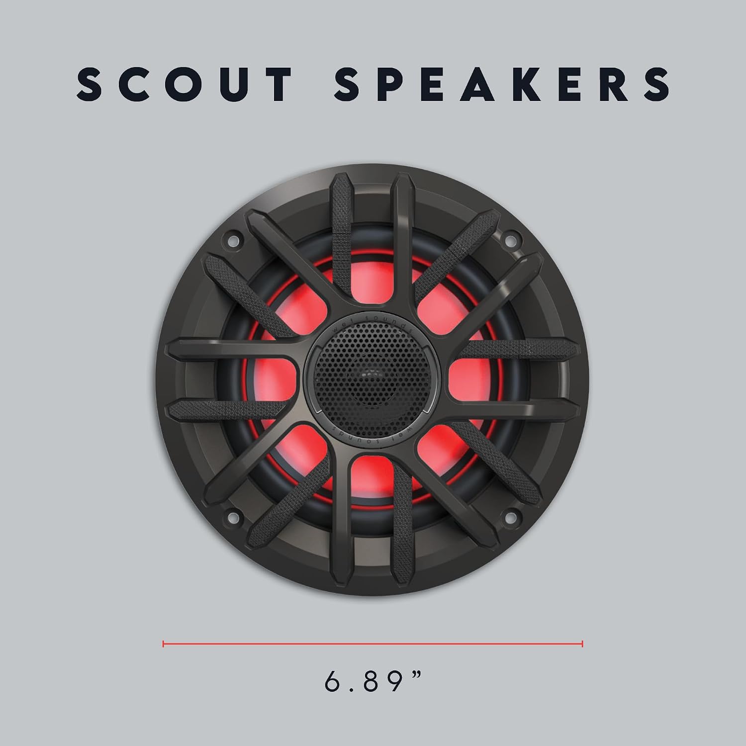 Wet Sounds | Scout 6-Ti RGB | 6.5" Marine Coaxial Speakers, Titanium Grille