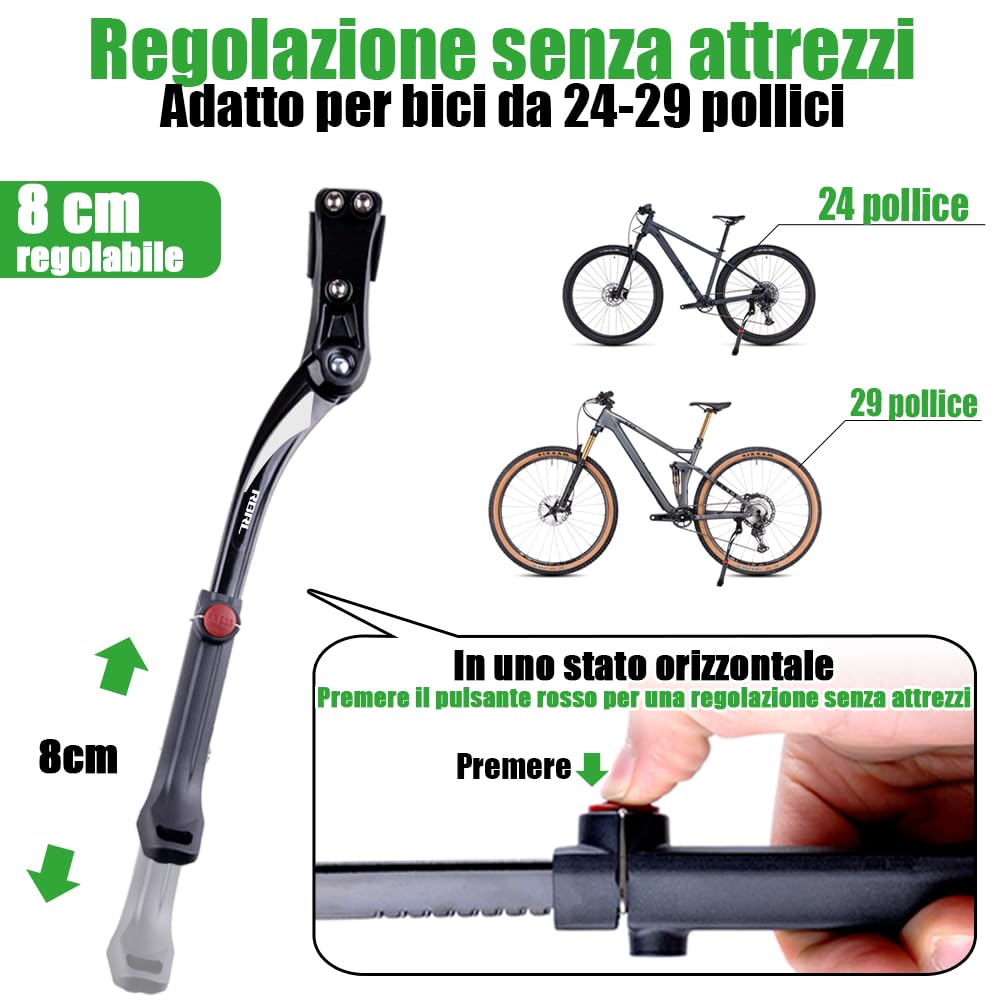 Cavalletto Bici 24-29 Pollici Supporto Bici MyBESTbike - Regolabile 24-29 Pollici - Carico 35kg - Per MTB E City Bike Piedini Antiscivolo Cavalletto - Foto 2