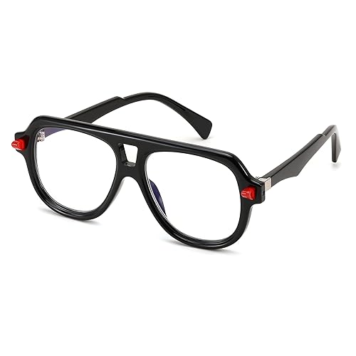 FEISEDY Stylish Reading Glasses for Woman Men Trendy Retro Double