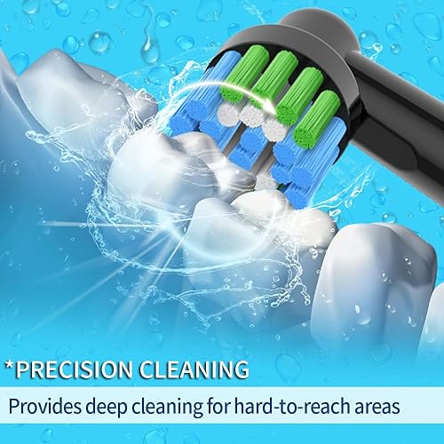 Miniatura 2 de 8 cabezales de cepillo Cross Clean compatibles con cepillo de dientes eléctrico Oral B 4er blanco y 4er negro Compatible con Cross Action Pro 1000 y