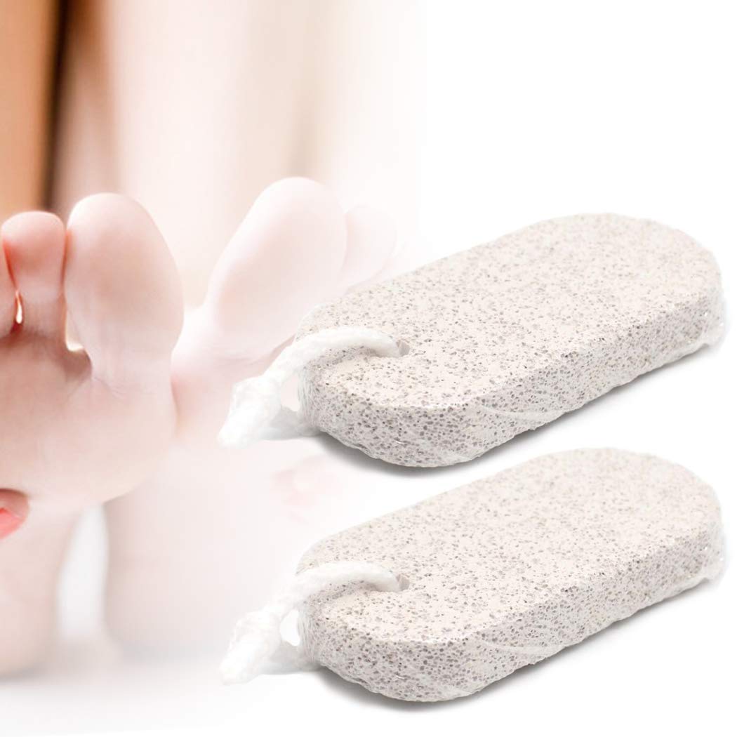 Ktdzone Foot Care Hard Skin Cuticle Remover Bath Natural Pumice Stone Exfoliating Scrubber Pedicure Cleaner Tool 2PCS