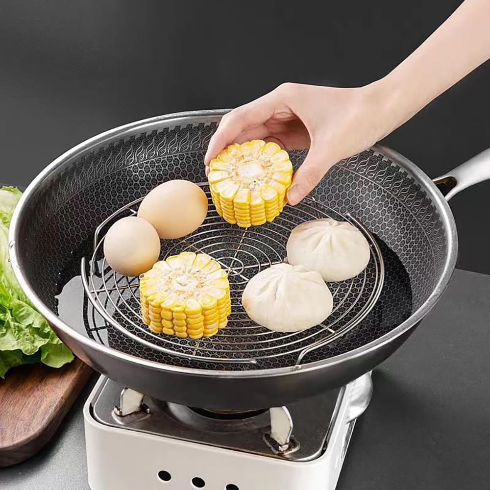 Griglia Raffreddamento Torte 2 Pezzi - In Acciaio Inox 22 Cm, Per Forno E Cottura A Vapore