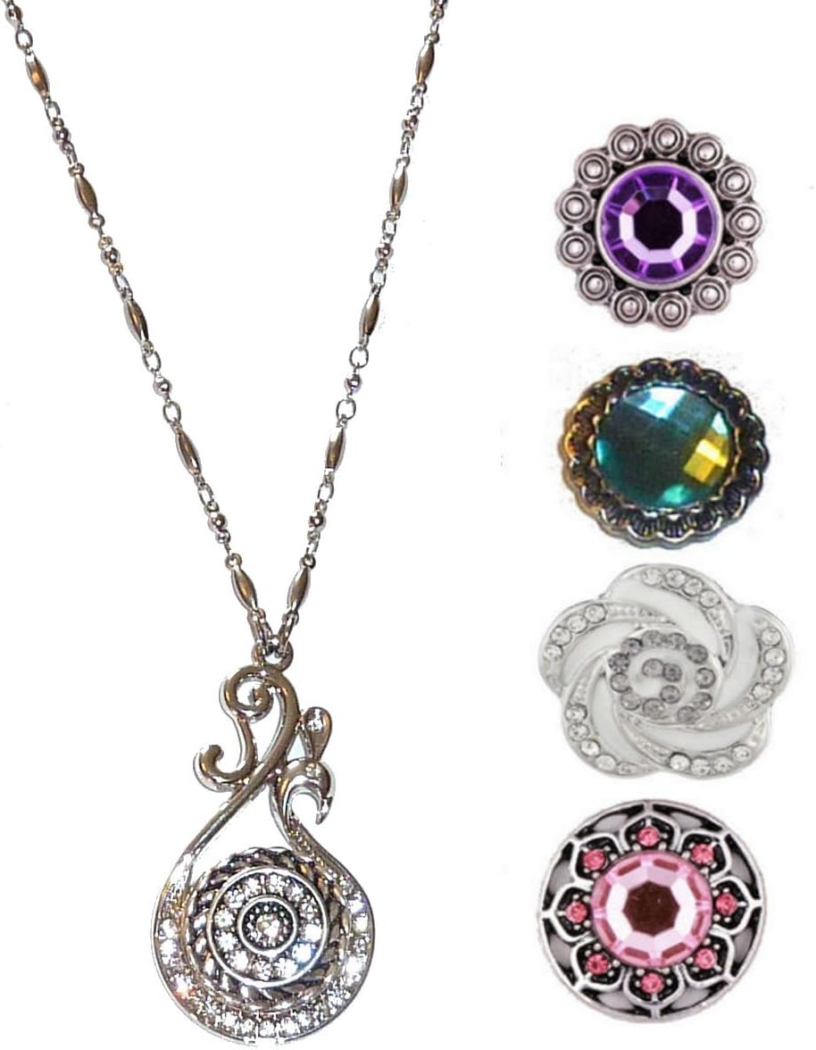 'Hidden Hollow Beads Snap Interchangeable Women's Fashion Jewelry Necklace, 18'' or 24'' long, Fancy STRONG Stainless Steel Chain. Comes in a gift box.'