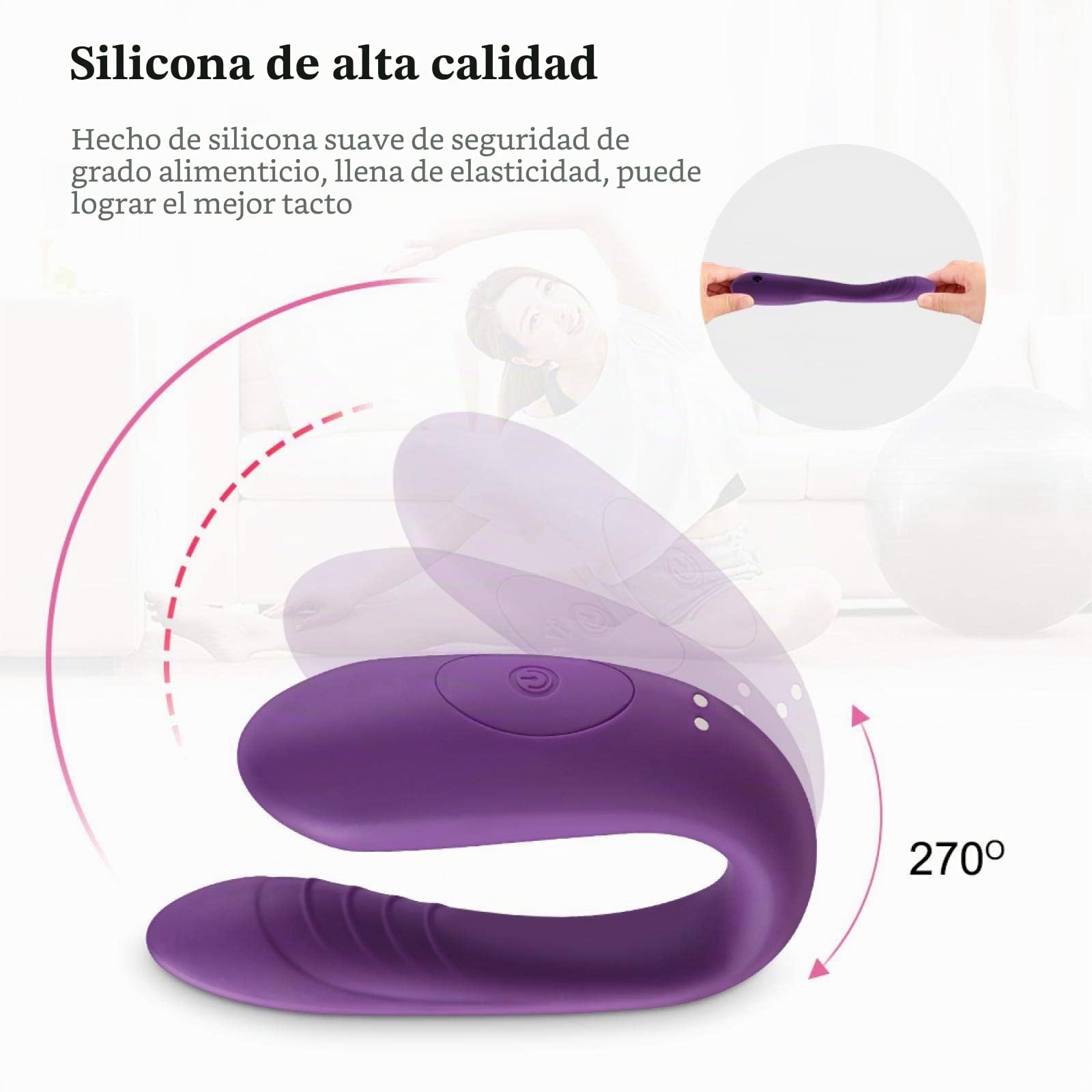 Vibrador de succión Vaginal en Forma de U, estimulador del clítoris Femenino de 10 velocidades, testículo de Silicona con Control Remoto, 100% Impermeable, Juguete de masturbación silencioso