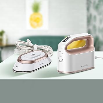 Newbealer Dual Voltage Travel Iron Bundle with Smart Steam Iron, Non-Stick Ceramic Soleplate, Dual Companion for Travel & Home - Gold