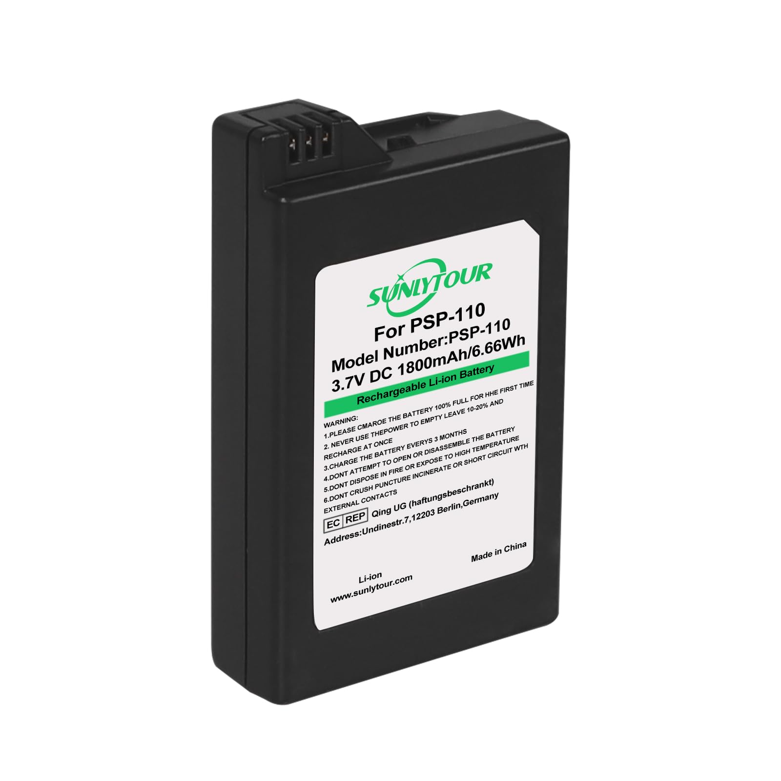 PSP-110 Batería PSP-110 PSP 110 Batería de Repuesto 1800mAh Compatible con PSP Portable PlayStation PSP 1000 Series