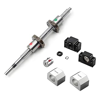 TEN-HIGH Bi-Directional Ball Screw SFU2510 + 2 Nuts + BK/BF20 End Support Units + Coupler + 2 Nut Housings + End Machining,Length 800mm Left and Right Handed Lead Screw for CNC Automation