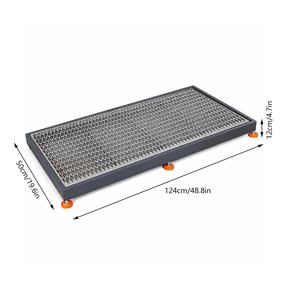 Plataforma de trabajo de acero resistente, construcción de acero laminado en frío, capacidad de 2400 kg, altura ajustable de 120 a 140 mm para suelos industriales, duradera y fiable