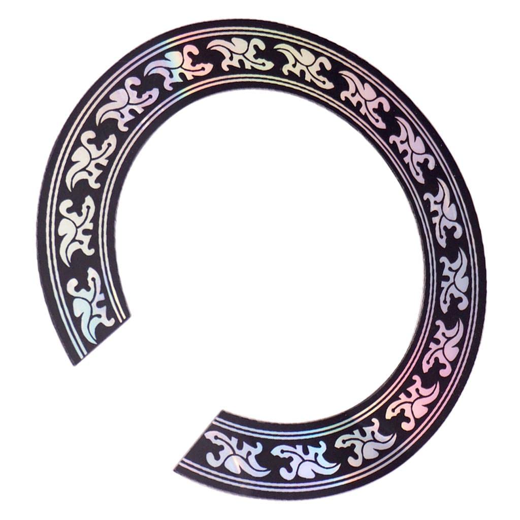 Generic Finest 38 39inch Acoustic Guitar Sound Hole Sticker Black W/Chrome