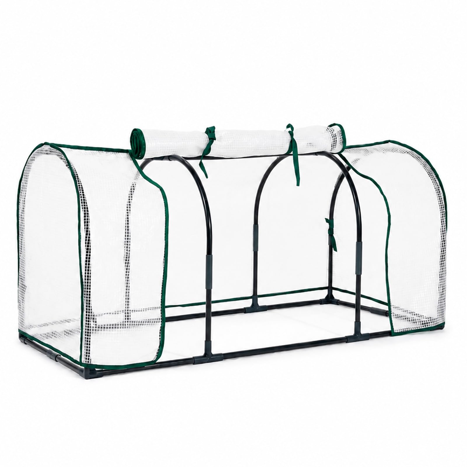 GREENSAPPIRE Garden Greenhouse Cover with Reinforced Mesh Grid – Outdoor Grow Tunnel Cover for Vegetables, Fruits & Plants – Protective Small Greenhouse Cover Against Birds & Weather (1.2m)