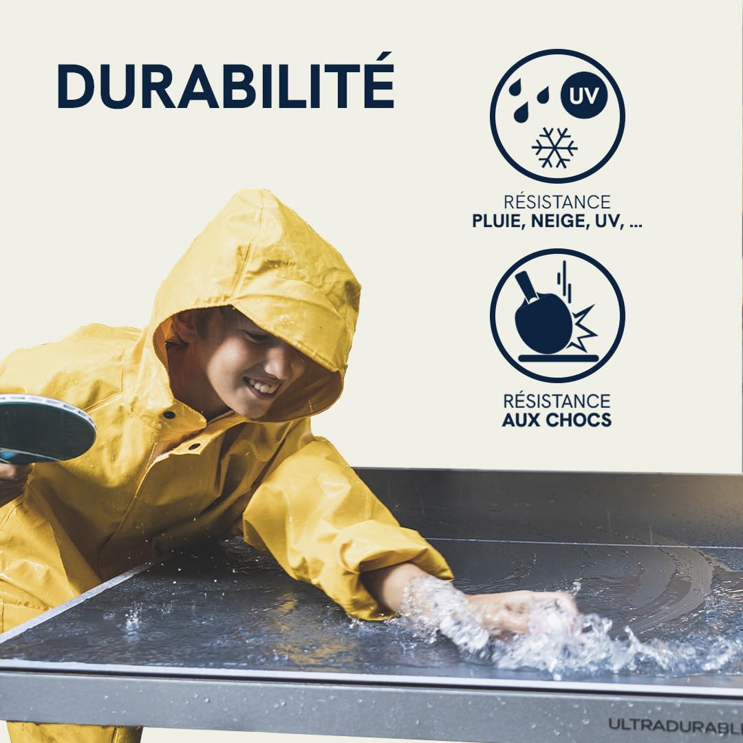 Cornilleau - Table de ping-Pong d'extérieur 400X Outdoor - Loisir de Jardin - Agrément FFTT - Panneau Gris ou Bleu 5mm
