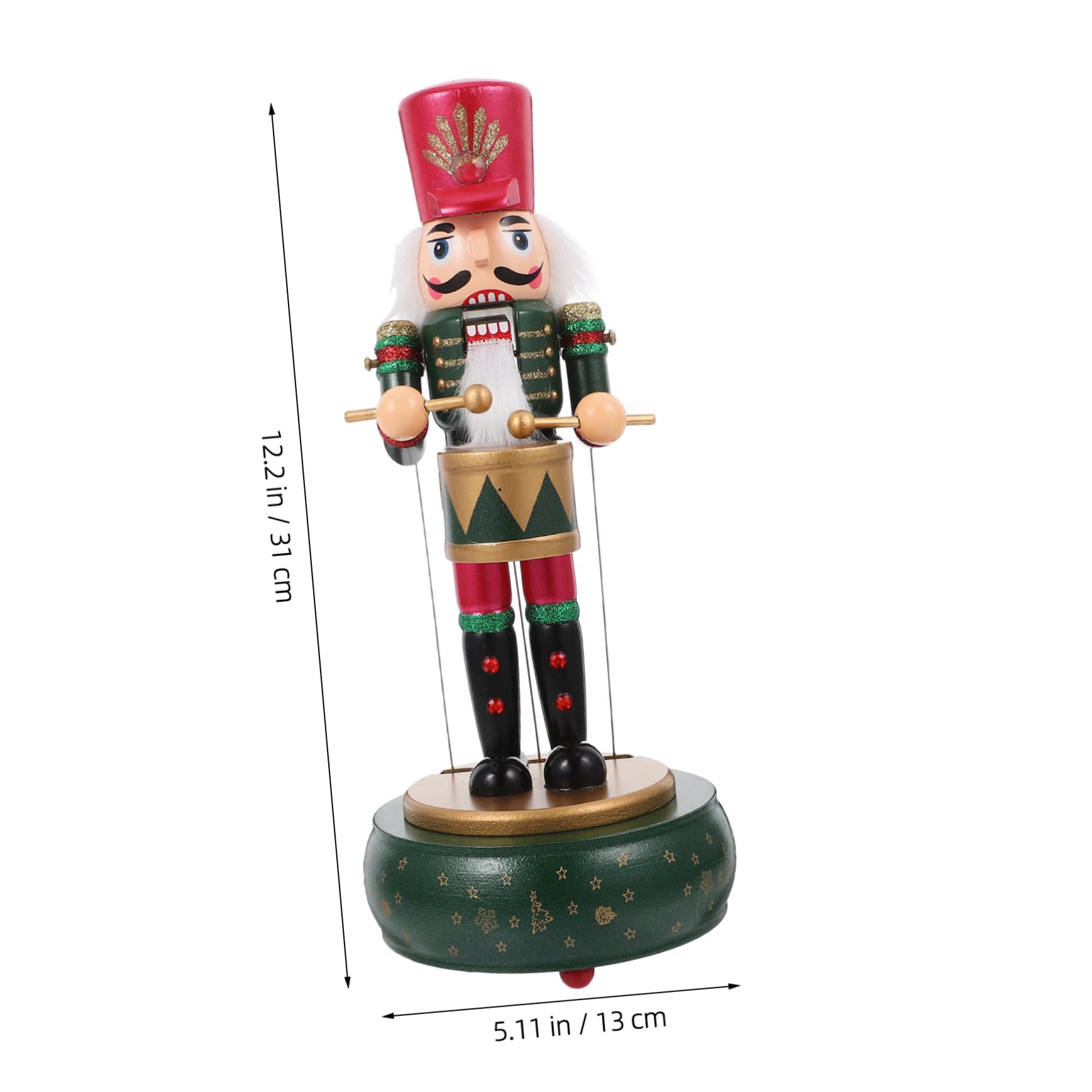 Alipis Schiaccianoci Soldato con Carillon Decorazione Natalizia in Legno Figura da Tavolo per Feste di Natale e Esposizione Soggiorno