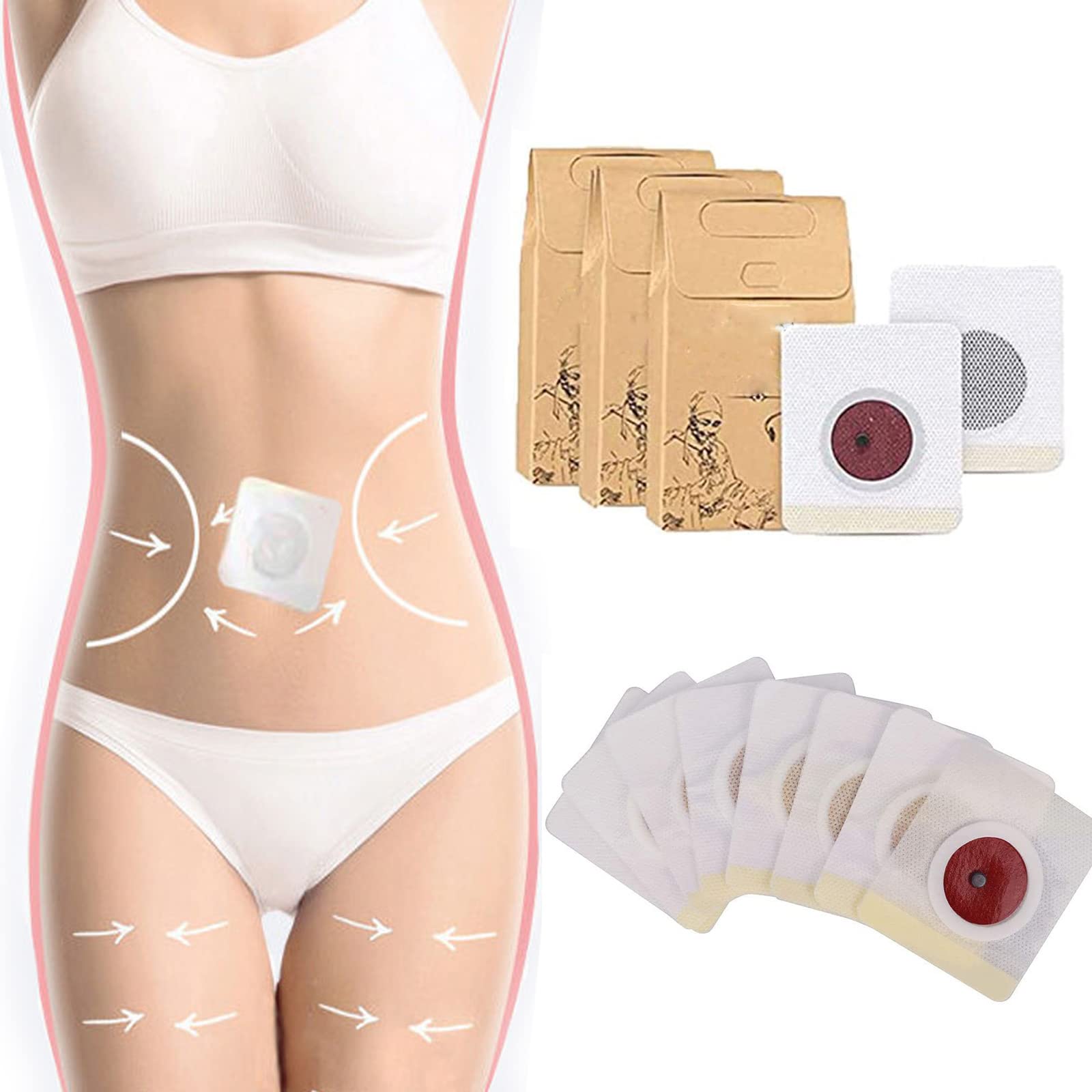Belly Button Diet Slimming Detox Pads, Mugwort Navel Sticker, Weight Loss Belly Patches, Quick Slimming Patch, Fat Burning Patch Pad for Women and Man Improve Sleepless (30pcs)