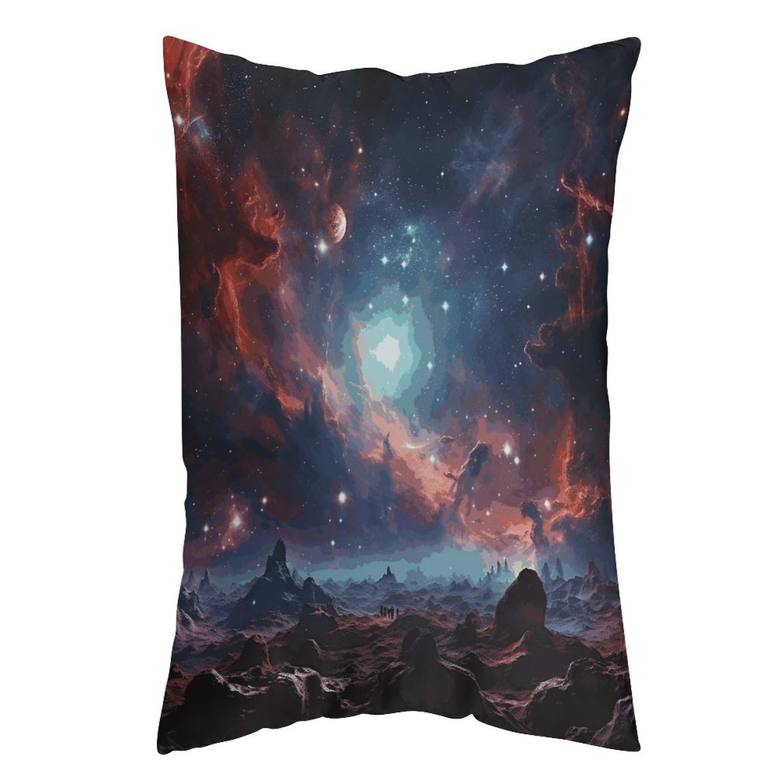 LDGSUPH Space with Cluster Pillow Cases Soft Pillowcase with Invisible Zipper Wrinkle Resistant Pillow Covers Breathable Removable Pillow Protector for Bed Sofa Car 16 "x24