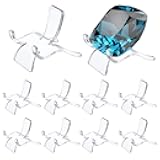 10 Packs Acrylic Triangle Display Holder - Clear Plastic Display Easel Stands for Geodes Rock Mineral Agate Fossil Coral Small Collectibles Display Stands, Medium