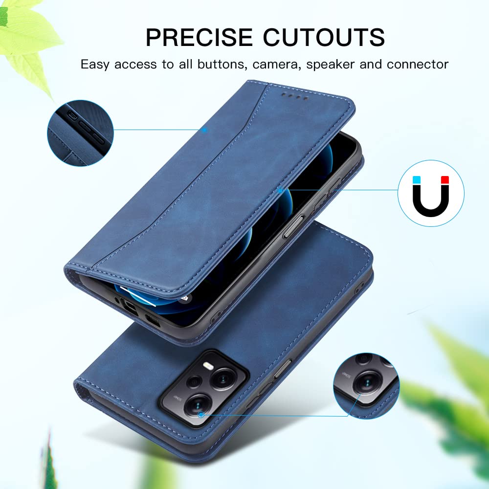 Custodia per Xiaomi Redmi Note 12S, portacarte vera pelle