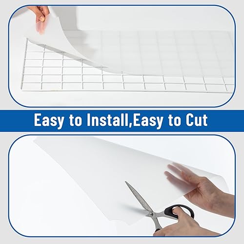 Miniatura 5 de Frienda Juego de 10 revestimientos de alambre resistentes para estantes de alambre, tapete de plástico no adhesivo impermeable para estantes de