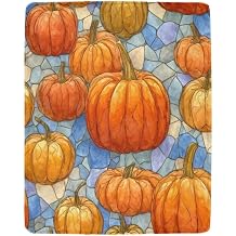 Playful Pumpkin Mosaic Pattern Throw Blanket 30''x40'' Thick Warm Blankets for Winter Bed Flannel Fleece Lightweight Travel Throw Blankets for Couch Sofa Chair Bed Camping
