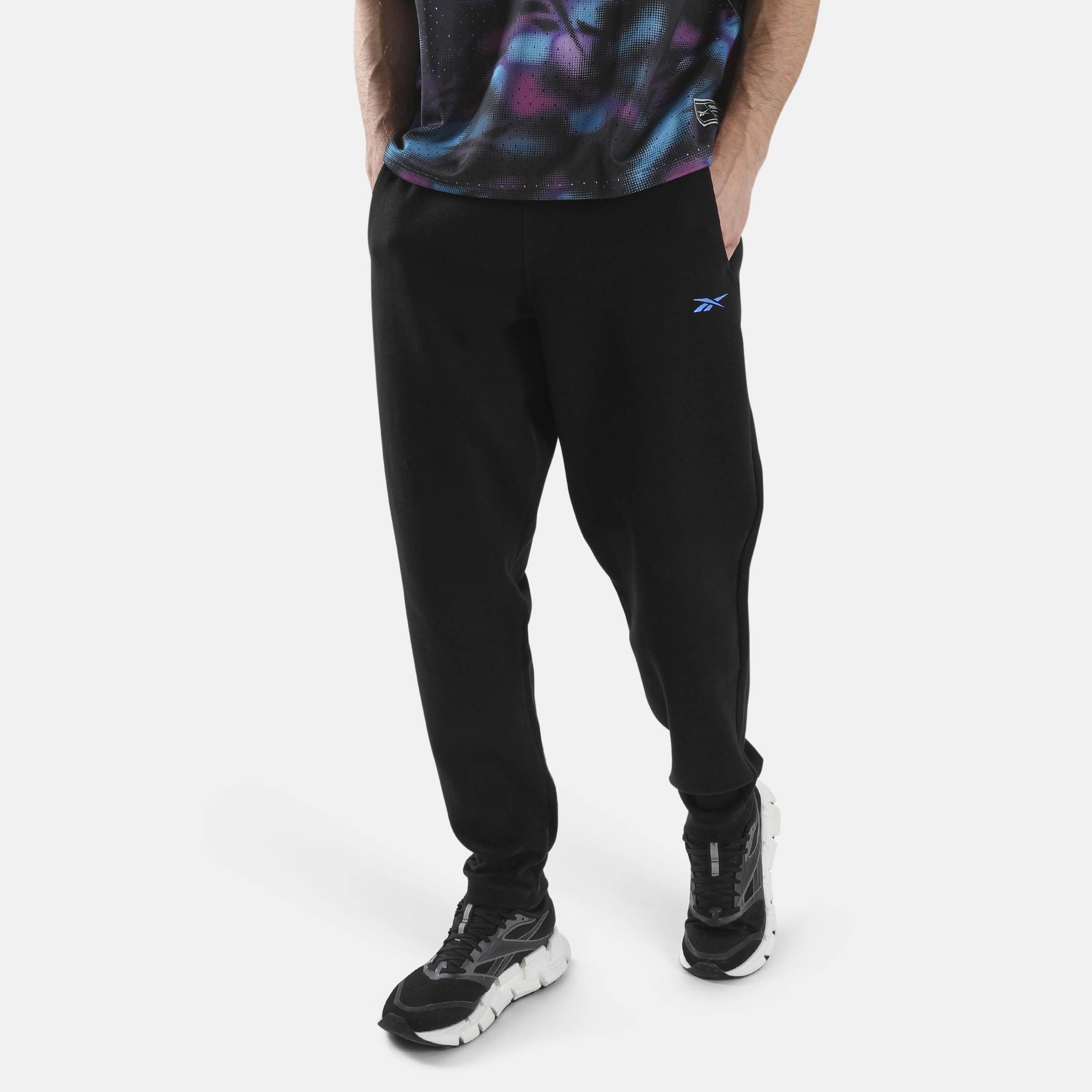 Reebok - Athlete Double Knit Pants  Black/Virtual Blue  Large