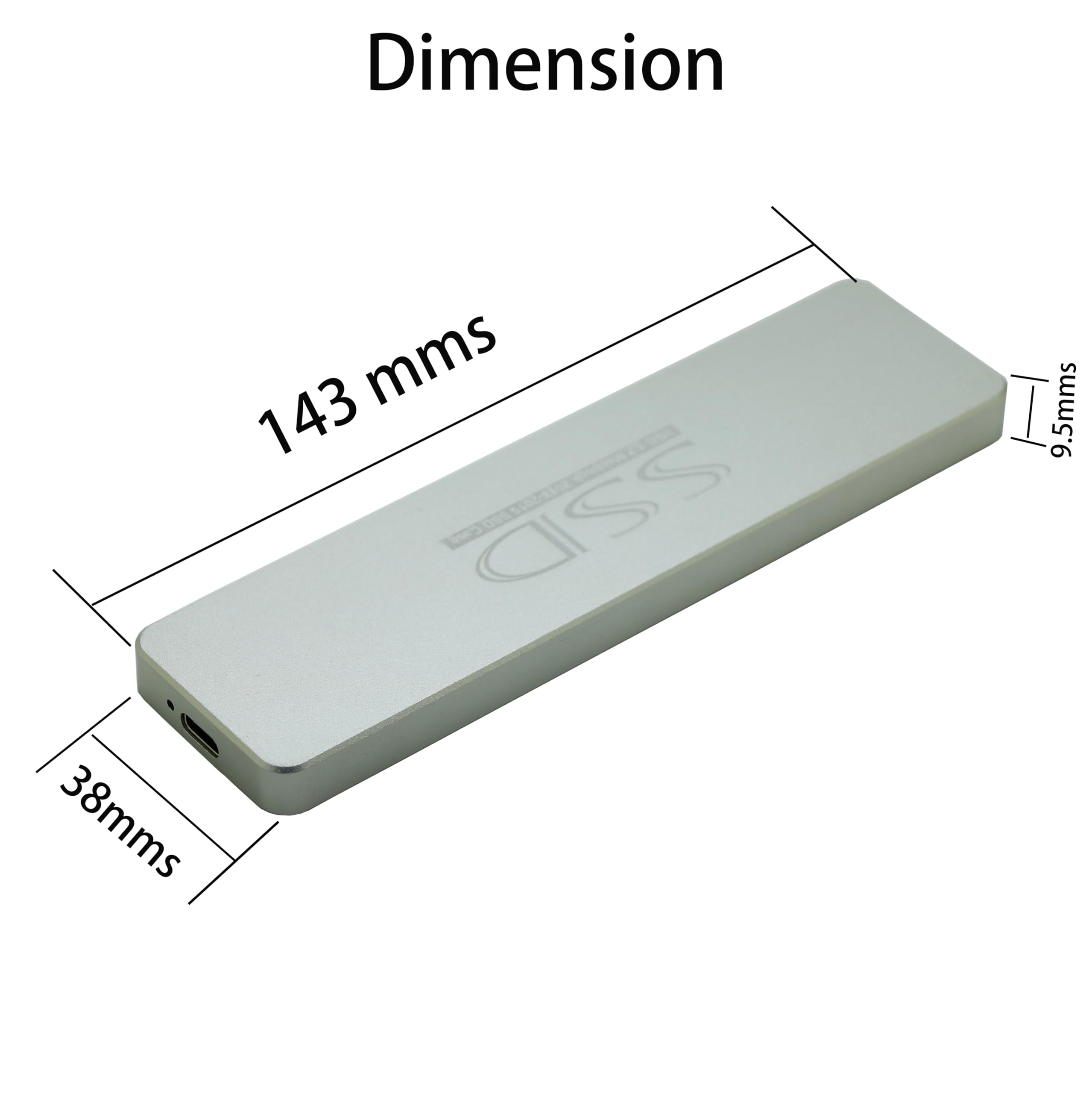 Sintech Custodia esterna USB 3.2, custodia USB tipo C, compatibile con Mac-Book Air a 28 pin (metà 2013-2016) e Pro (fine 2013 - metà 2015) SSD, supporto nVME con ST-NGFF2013 (nero