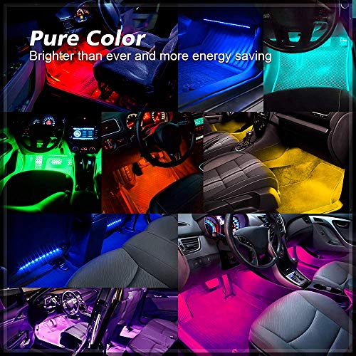 N1 Interior Car Lights, Mictuning 12V Car Led Strip Light 4Pcs Rgb Ambient Lighting Kit With 2-Line Design, App Controller, Music Mode #TOP6